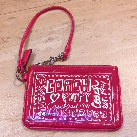 Coach Handbags - Coach ❤️ Poppy Fuschia Zipper Wristlet